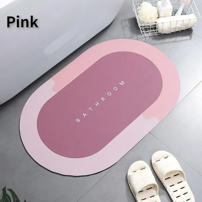 Super Absorbent Shower Bath Mat Bathroom Anti-Slip Carpet Rug Simple Kitchen Entrance Soft Door Bathtub Side Bath Mat Home Decor