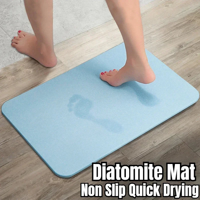 Diatomite Mat Diatomaceous Earth Bath Mat Super Absorbent Non Slip Quick Drying Bath Shower Rug Door Home Floor Bathroom Mat