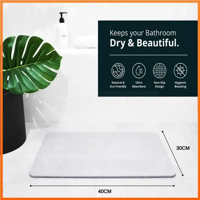 Stone Bath Mat for Bathroom Stone Shower Mat Diatomaceous Earth Mat Non-Slip Super Absorbent Quick Drying Mats Diatomaceous Mats