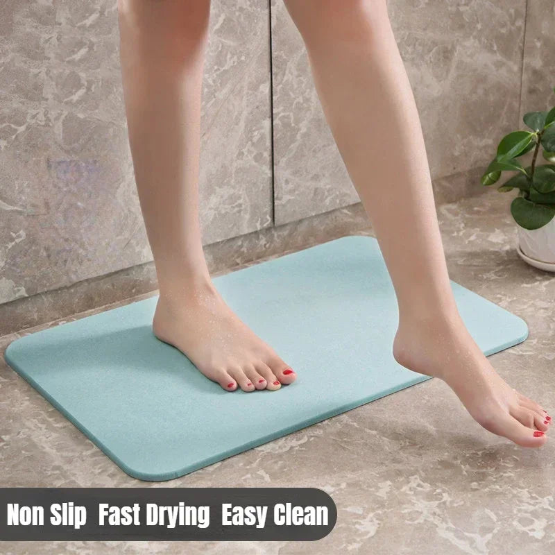 Diatomite Mat Diatomaceous Earth Bath Mat Super Absorbent Non Slip Quick Drying Bath Shower Rug Door Home Floor Bathroom Mat