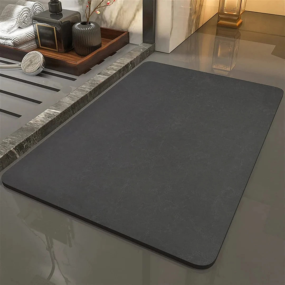 Diatomaceous Earth Bath Mat Soft Absorbent Bathroom Rug Non-Slip Diatomite Mat Diatom Foot Mats for Bathroom Shower Easy Clean